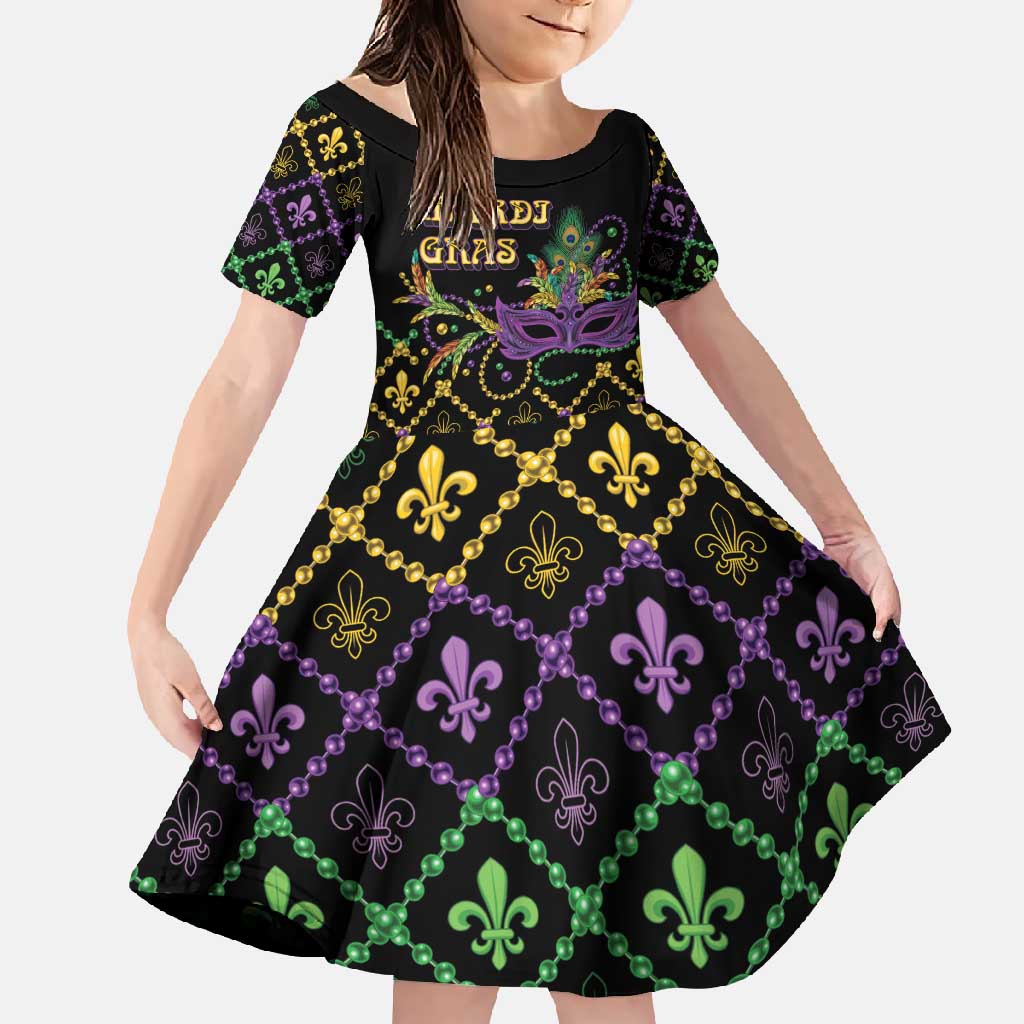 Mardi Gras Carnival Family Matching Summer Maxi Dress and Hawaiian Shirt Geometric Pattern Vintage - Wonder Print Shop