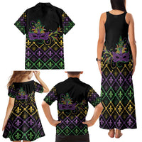 Mardi Gras Carnival Family Matching Tank Maxi Dress and Hawaiian Shirt Geometric Pattern Vintage - Wonder Print Shop