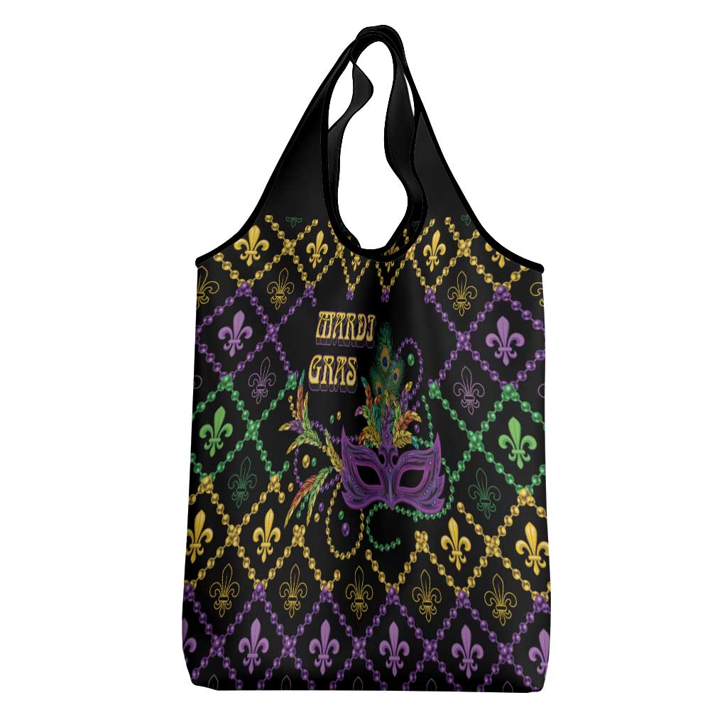 Mardi Gras Carnival Grocery Bag Geometric Pattern Vintage