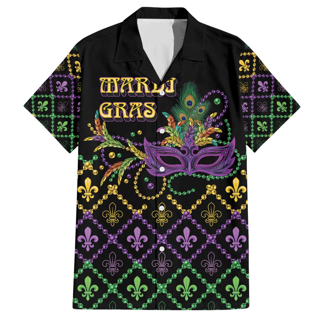 Mardi Gras Carnival Hawaiian Shirt Geometric Pattern Vintage - Wonder Print Shop