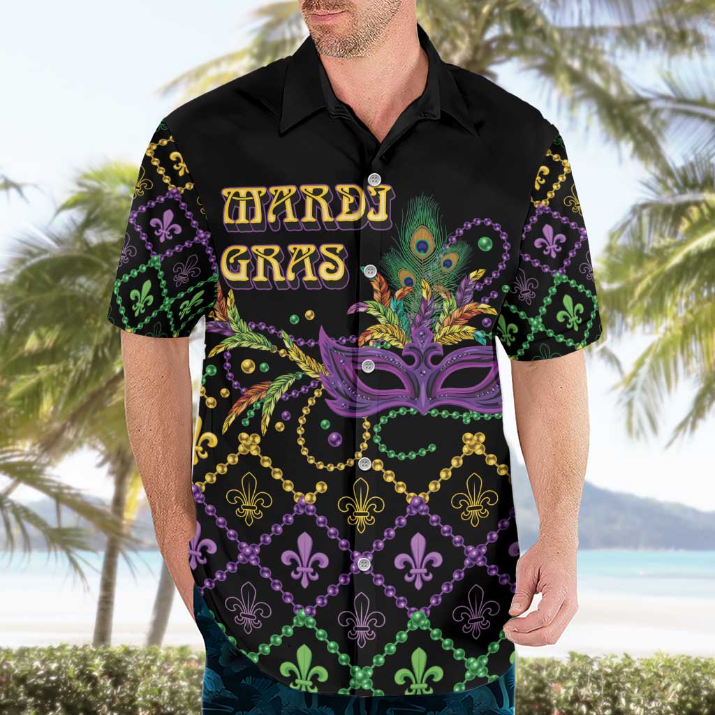 Mardi Gras Carnival Hawaiian Shirt Geometric Pattern Vintage - Wonder Print Shop