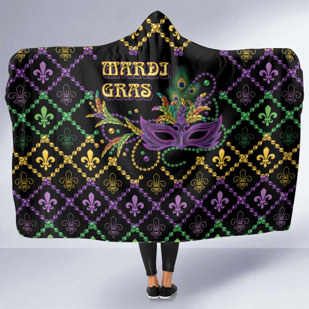 Mardi Gras Carnival Hooded Blanket Geometric Pattern Vintage - Wonder Print Shop