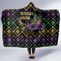Mardi Gras Carnival Hooded Blanket Geometric Pattern Vintage - Wonder Print Shop