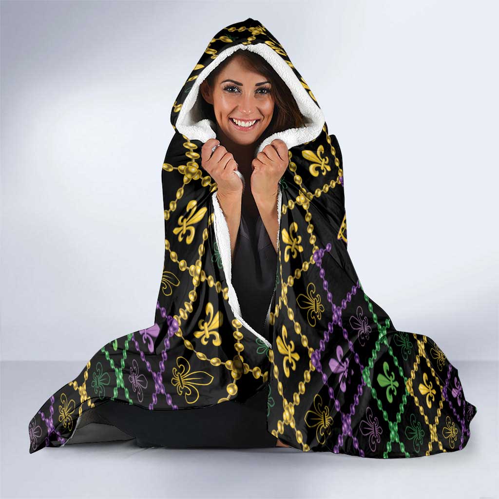 Mardi Gras Carnival Hooded Blanket Geometric Pattern Vintage - Wonder Print Shop