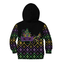 Mardi Gras Carnival Kid Hoodie Geometric Pattern Vintage - Wonder Print Shop