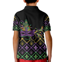 Mardi Gras Carnival Kid Polo Shirt Geometric Pattern Vintage - Wonder Print Shop