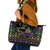 Mardi Gras Carnival Leather Tote Bag Geometric Pattern Vintage