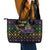 Mardi Gras Carnival Leather Tote Bag Geometric Pattern Vintage