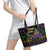 Mardi Gras Carnival Leather Tote Bag Geometric Pattern Vintage