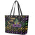 Mardi Gras Carnival Leather Tote Bag Geometric Pattern Vintage