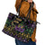 Mardi Gras Carnival Leather Tote Bag Geometric Pattern Vintage