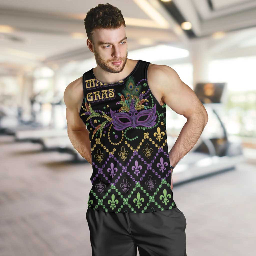 Mardi Gras Carnival Men Tank Top Geometric Pattern Vintage - Wonder Print Shop