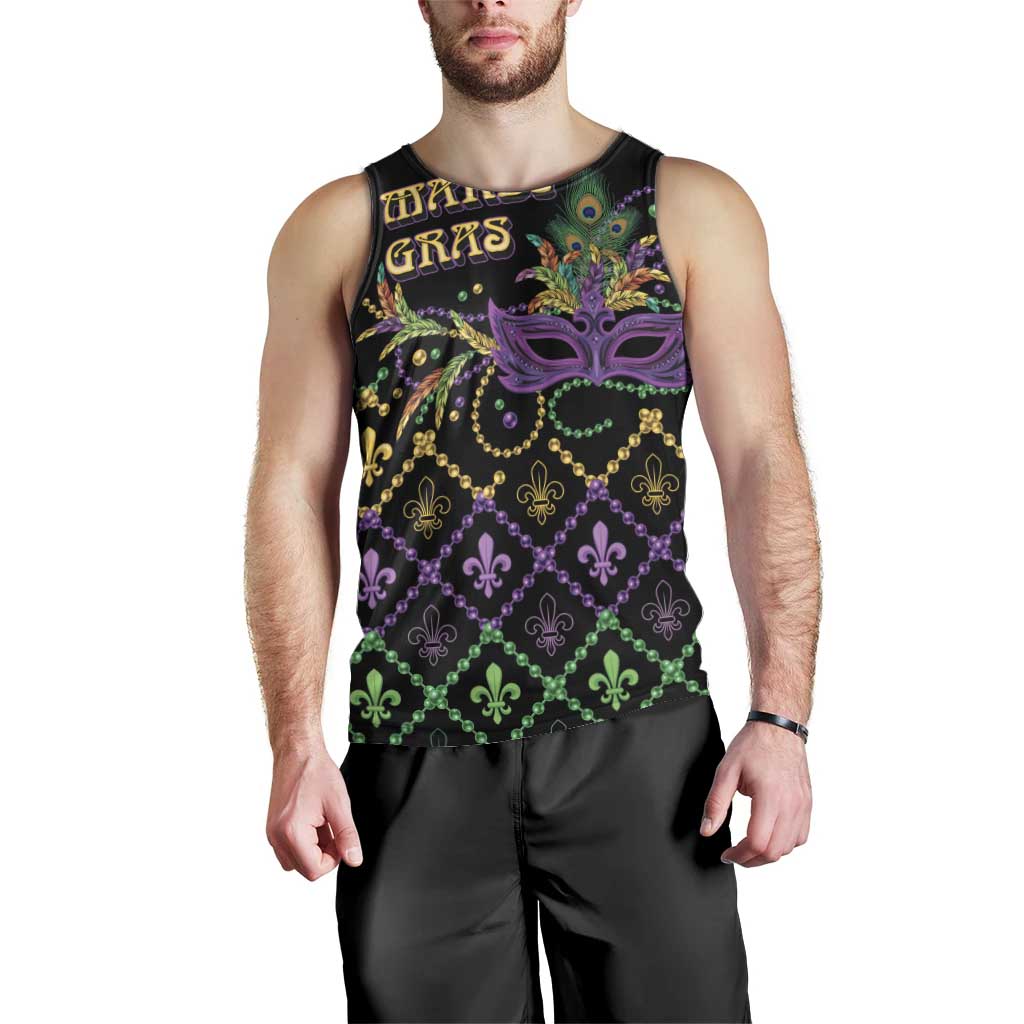 Mardi Gras Carnival Men Tank Top Geometric Pattern Vintage - Wonder Print Shop