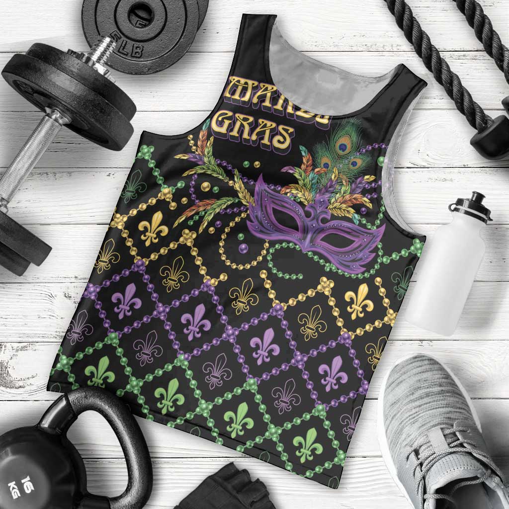 Mardi Gras Carnival Men Tank Top Geometric Pattern Vintage - Wonder Print Shop