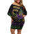 Mardi Gras Carnival Off Shoulder Short Dress Geometric Pattern Vintage - Wonder Print Shop
