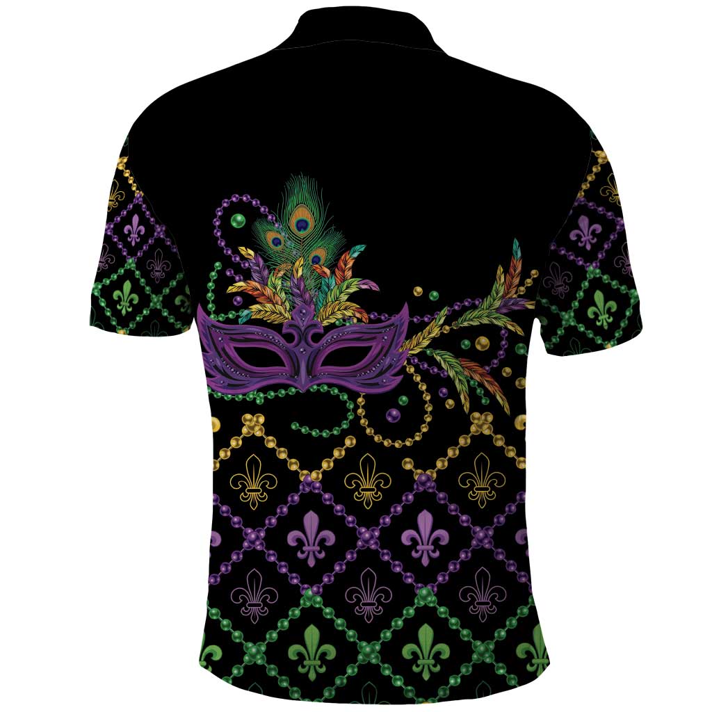 Mardi Gras Carnival Polo Shirt Geometric Pattern Vintage - Wonder Print Shop