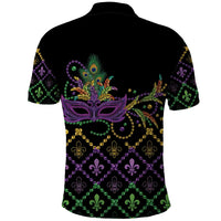 Mardi Gras Carnival Polo Shirt Geometric Pattern Vintage - Wonder Print Shop