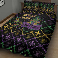 Mardi Gras Carnival Quilt Bed Set Geometric Pattern Vintage - Wonder Print Shop