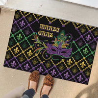 Mardi Gras Carnival Rubber Doormat Geometric Pattern Vintage - Wonder Print Shop