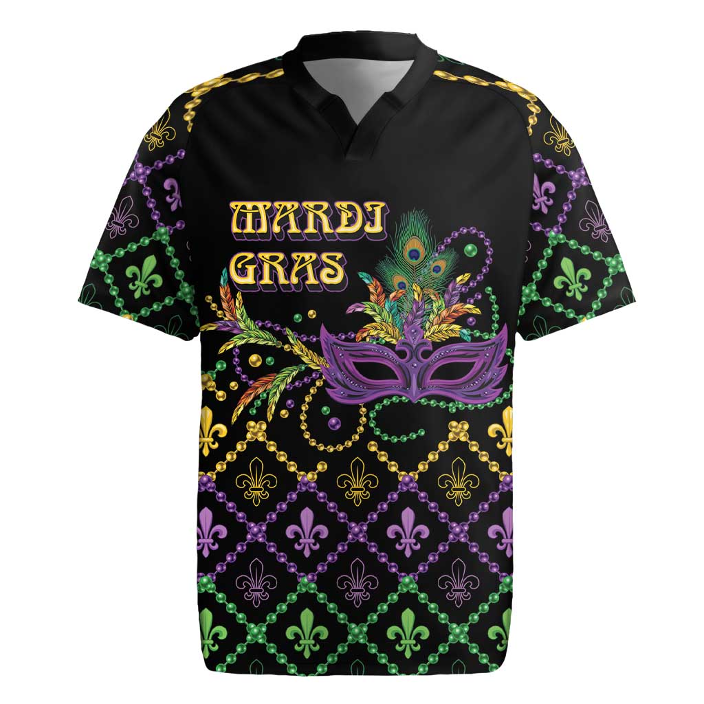Mardi Gras Carnival Rugby Jersey Geometric Pattern Vintage - Wonder Print Shop