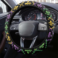 Mardi Gras Carnival Steering Wheel Cover Geometric Pattern Vintage - Wonder Print Shop
