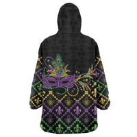 Mardi Gras Carnival Wearable Blanket Hoodie Geometric Pattern Vintage - Wonder Print Shop