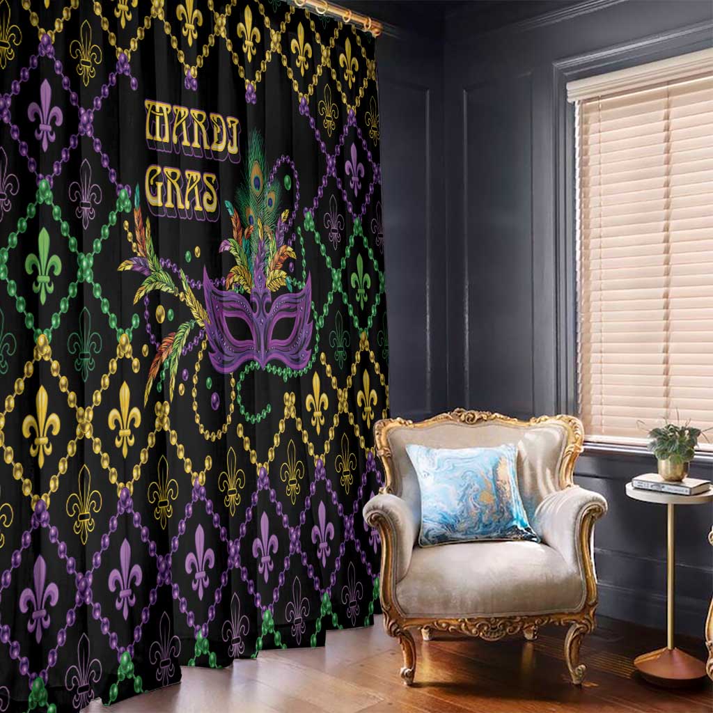 Mardi Gras Carnival Window Curtain Geometric Pattern Vintage - Wonder Print Shop