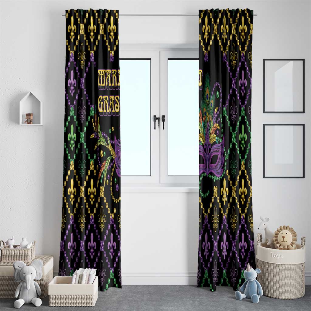 Mardi Gras Carnival Window Curtain Geometric Pattern Vintage - Wonder Print Shop