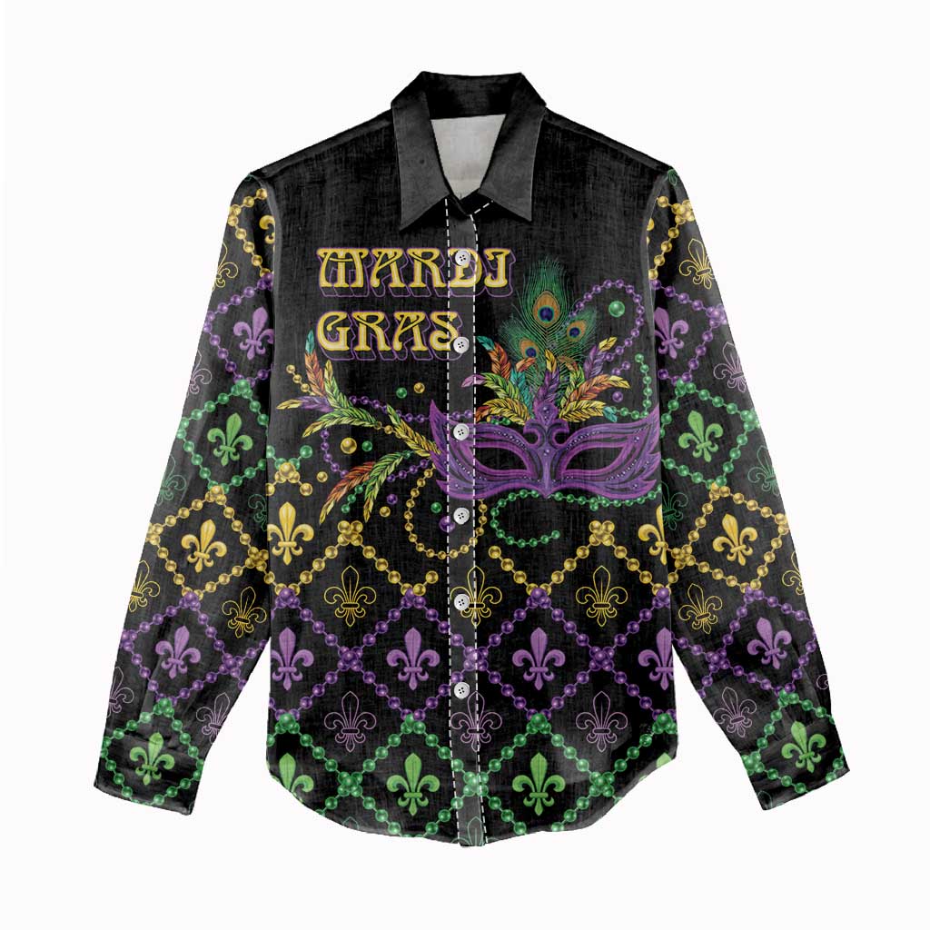 Mardi Gras Carnival Women Casual Shirt Geometric Pattern Vintage - Wonder Print Shop