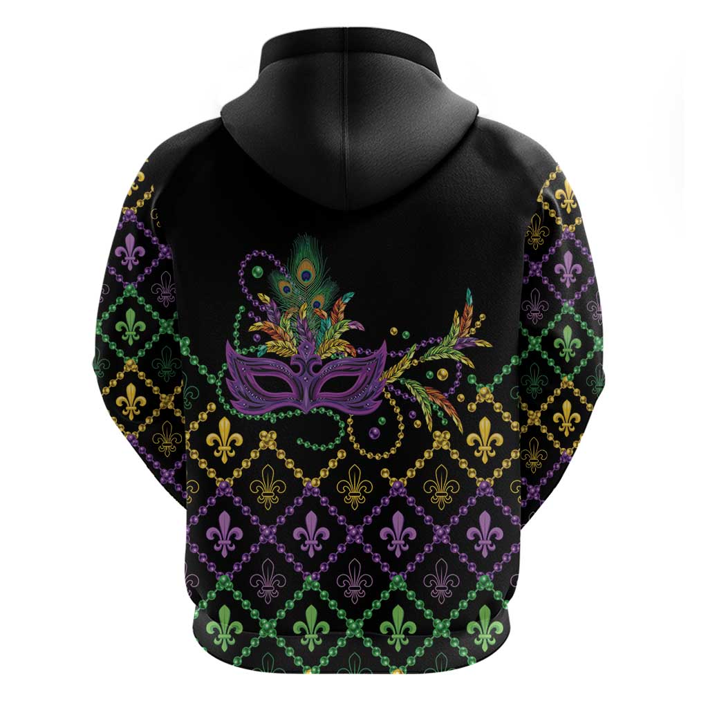 Mardi Gras Carnival Zip Hoodie Geometric Pattern Vintage - Wonder Print Shop
