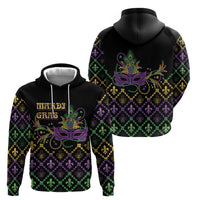 Mardi Gras Carnival Zip Hoodie Geometric Pattern Vintage - Wonder Print Shop