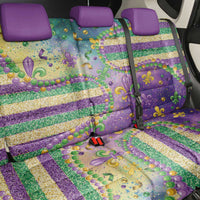 Mardi Gras Fleur De Lis Back Car Seat Cover With Beads Glitter Pattern