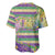 Mardi Gras Fleur De Lis Baseball Jersey With Beads Glitter Pattern