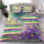 Mardi Gras Fleur De Lis Bedding Set With Beads Glitter Pattern