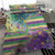 Mardi Gras Fleur De Lis Bedding Set With Beads Glitter Pattern