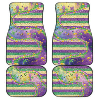 Mardi Gras Fleur De Lis Car Mats With Beads Glitter Pattern