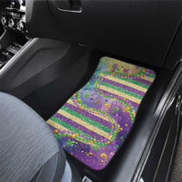 Mardi Gras Fleur De Lis Car Mats With Beads Glitter Pattern