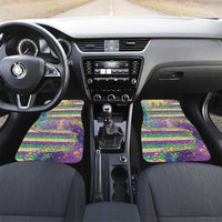 Mardi Gras Fleur De Lis Car Mats With Beads Glitter Pattern
