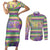 Mardi Gras Fleur De Lis Couples Matching Short Sleeve Bodycon Dress and Long Sleeve Button Shirt With Beads Glitter Pattern