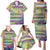 Mardi Gras Fleur De Lis Family Matching Puletasi and Hawaiian Shirt With Beads Glitter Pattern