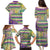 Mardi Gras Fleur De Lis Family Matching Puletasi and Hawaiian Shirt With Beads Glitter Pattern