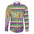 Mardi Gras Fleur De Lis Family Matching Puletasi and Hawaiian Shirt With Beads Glitter Pattern