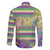 Mardi Gras Fleur De Lis Family Matching Puletasi and Hawaiian Shirt With Beads Glitter Pattern