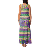 Mardi Gras Fleur De Lis Family Matching Tank Maxi Dress and Hawaiian Shirt With Beads Glitter Pattern - Wonder Print Shop