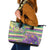 Mardi Gras Fleur De Lis Leather Tote Bag With Beads Glitter Pattern