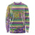 Mardi Gras Fleur De Lis Long Sleeve Shirt With Beads Glitter Pattern - Wonder Print Shop