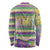 Mardi Gras Fleur De Lis Long Sleeve Shirt With Beads Glitter Pattern - Wonder Print Shop