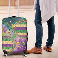 Mardi Gras Fleur De Lis Luggage Cover With Beads Glitter Pattern - Wonder Print Shop