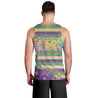 Mardi Gras Fleur De Lis Men Tank Top With Beads Glitter Pattern - Wonder Print Shop