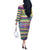 Mardi Gras Fleur De Lis Off The Shoulder Long Sleeve Dress With Beads Glitter Pattern - Wonder Print Shop